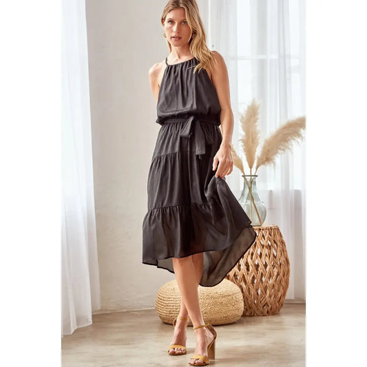 Sleeveless Tiered Flare Dress