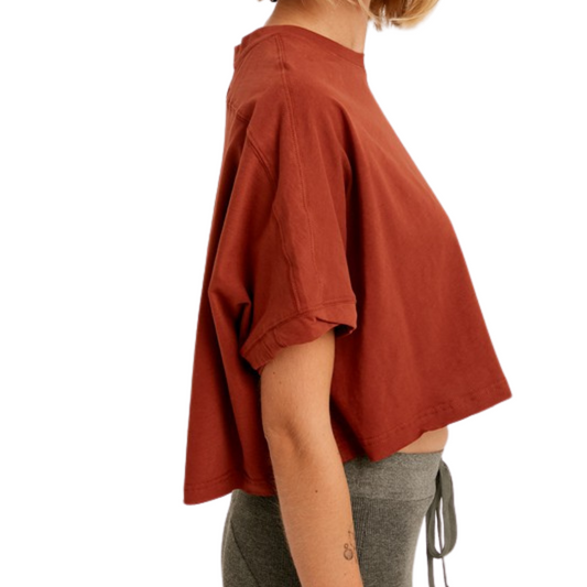 Loose Half Sleeve Crop T Shirt