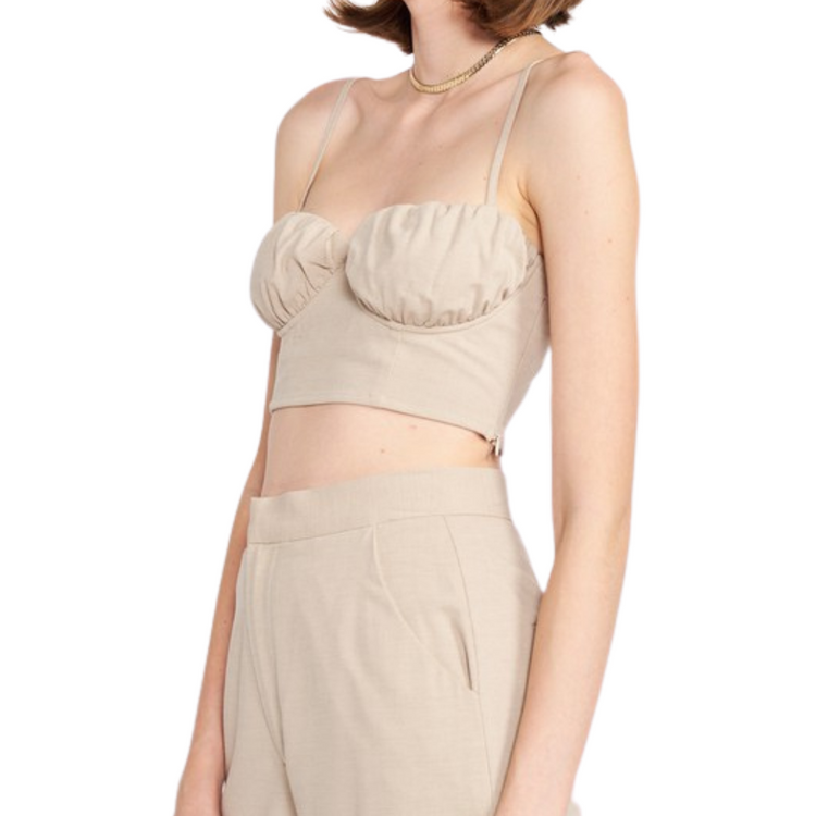 Spaghetti Strap Crop Top with Ruched Bust