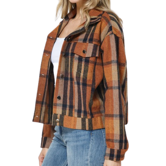 Plaid Band Bottom Jacket