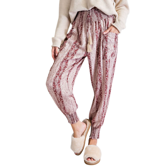 Paisley Silky Jogger Pants