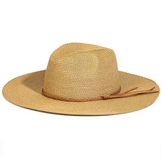 Braided Rope Strap Floppy Brim Sun Hat