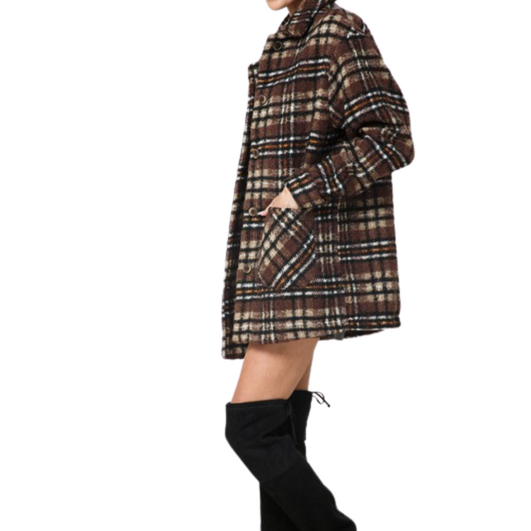 Oversized Plaid Coat Jacket