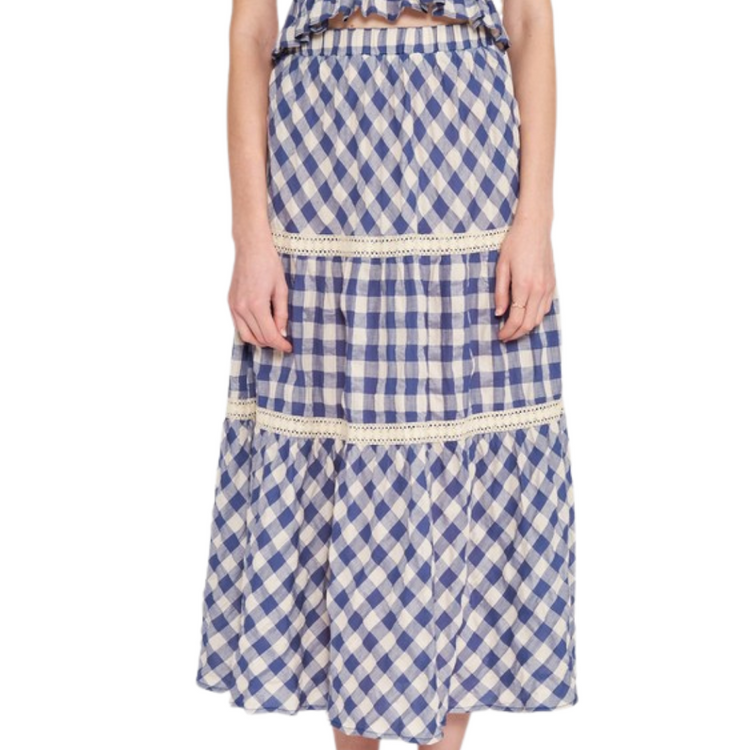 High Waist Gingham Skirt