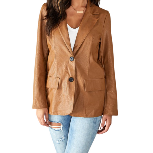 Vegan Leather Blazer