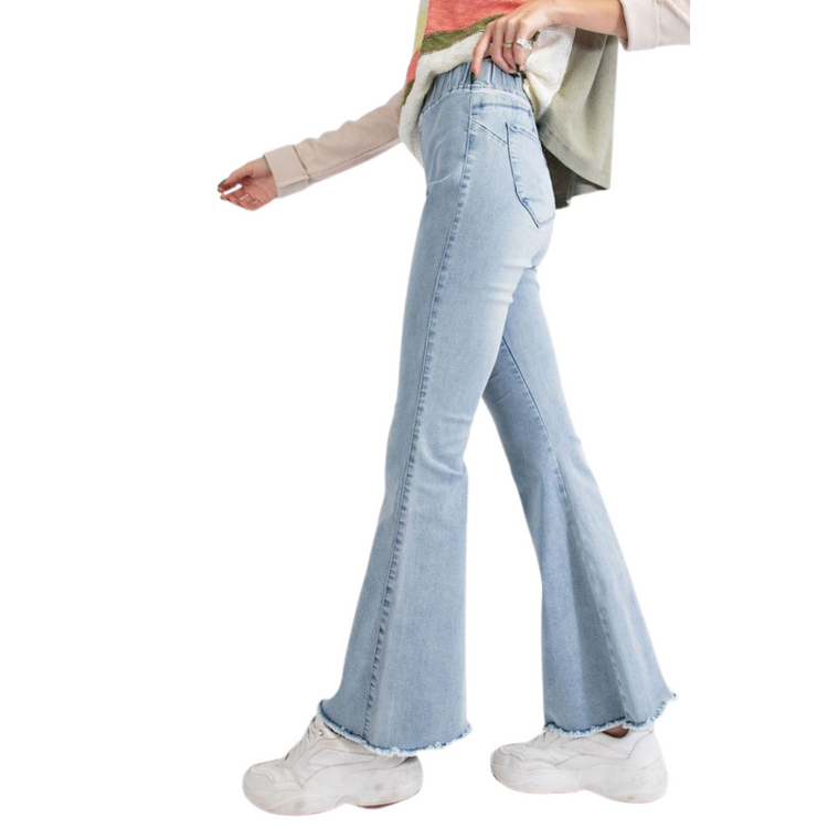 Washed Denim Bell Bottoms