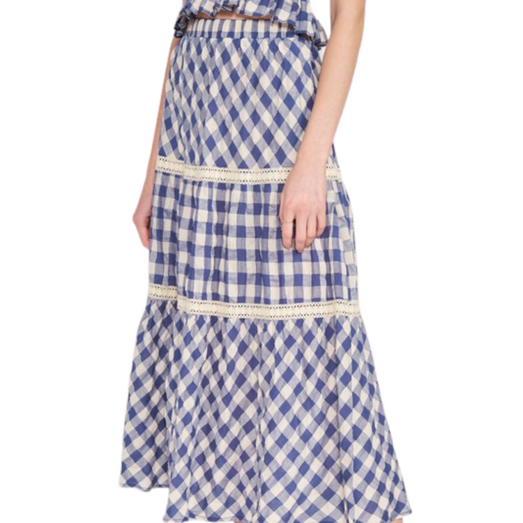 High Waist Gingham Skirt