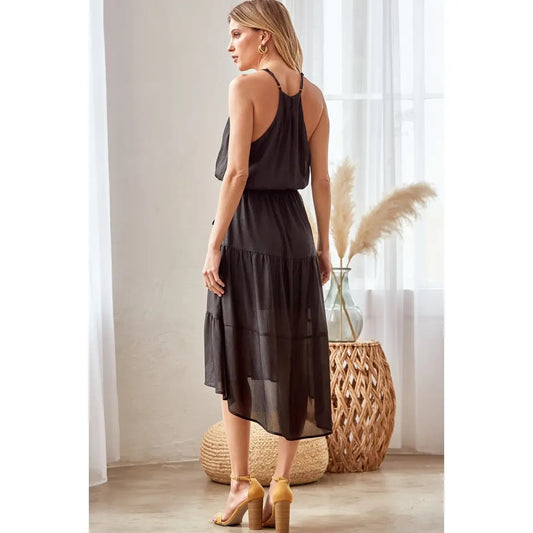 Sleeveless Tiered Flare Dress