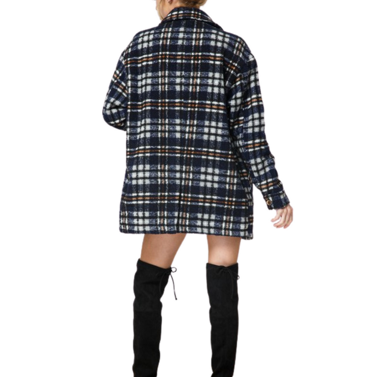 Oversized Plaid Coat Jacket