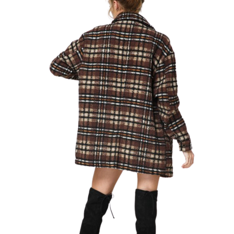 Oversized Plaid Coat Jacket