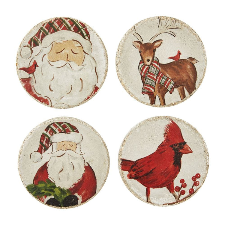 Santa Concrete Coaster Set