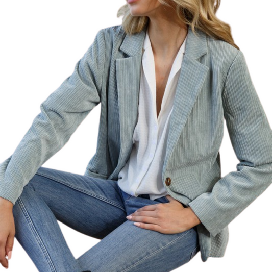 Corduroy Open Blazer