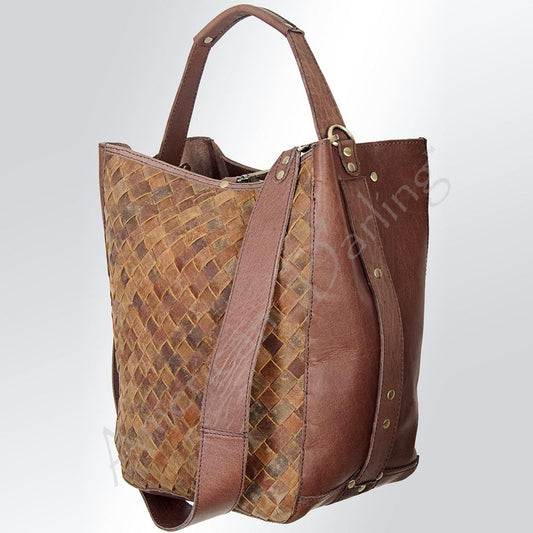 Large Woven Leather Tote