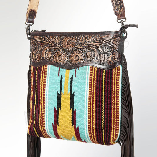 Hand Tooled Leather Aztec Kilim Purse