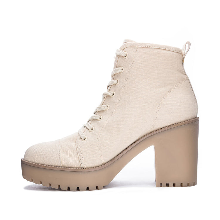 Heeled Canvas Bootie