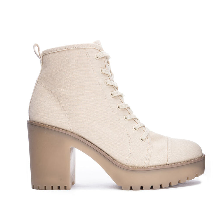 Heeled Canvas Bootie