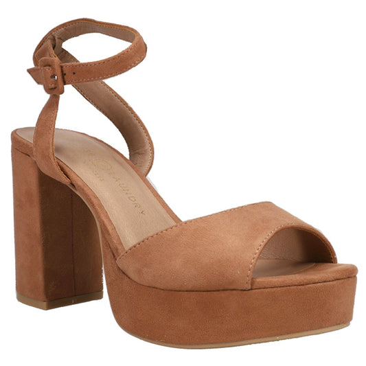 Chinese Laundry Theresa Fine Suede Tan Platform Dress Sandal