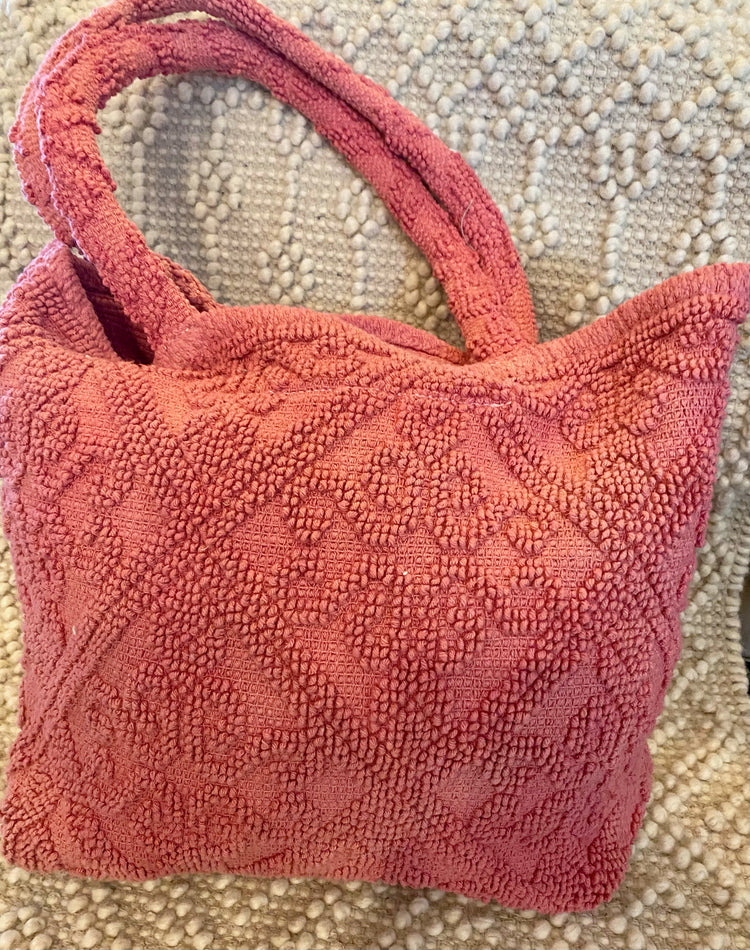 Burnt Out Carpet Chenille Tote