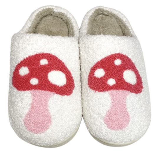 Fuzzy Mushroom Slippers