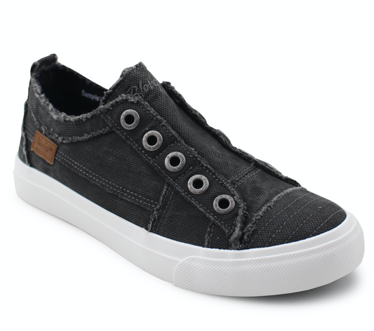 Blowfish Malibu Play Black Smoke Slip On Canvas Sneaker