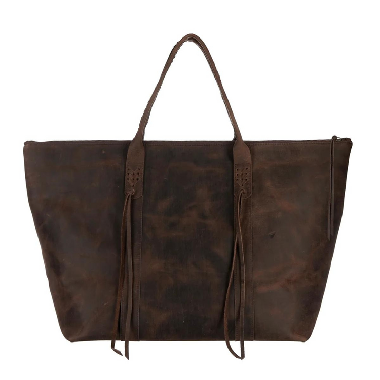 Pata High Quality Argentine Leather Weekender Bag Brown