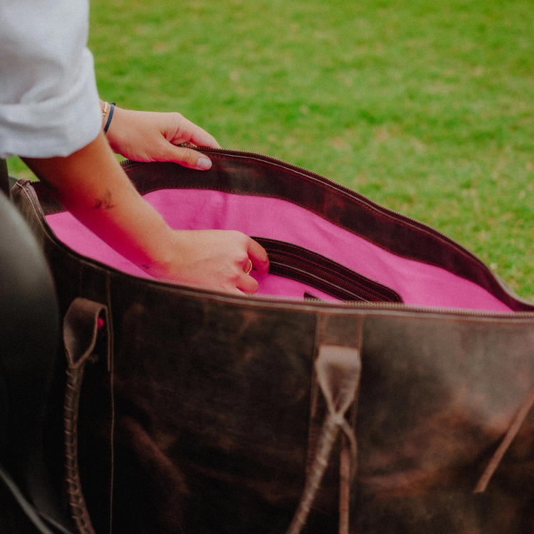 Pata High Quality Argentine Leather Weekender Bag Brown