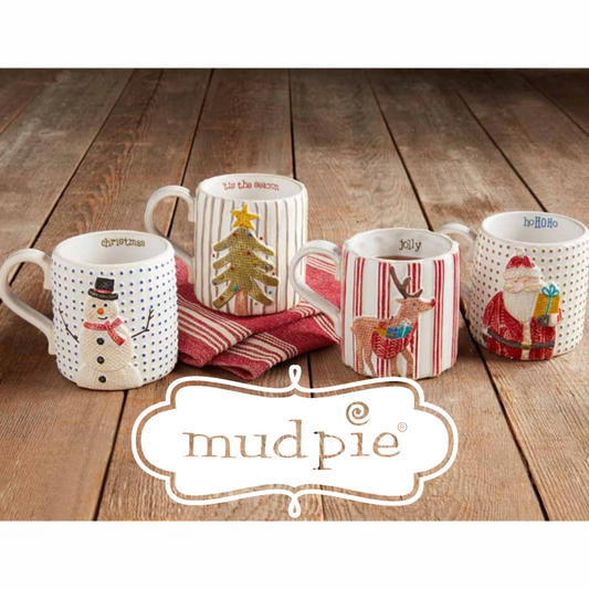 Super Adorable Mud Pie Christmas Tree Santa Reindeer Snowman Jumbo Mug