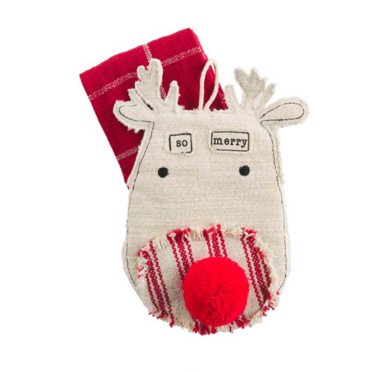 Mud Pie Snowman Santa Reindeer Pot Holder and Dish Towel Set