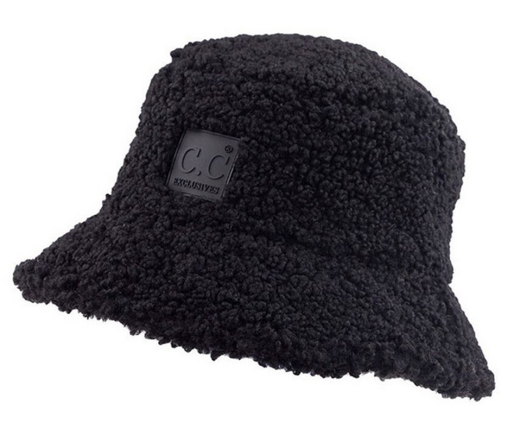 C.C. Black Boucle Shera Knitted Bucket Hat