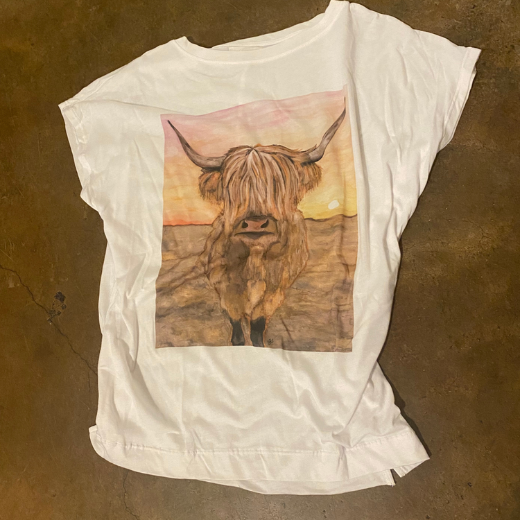 Highland Cow with Bangs Soft Tee Shirt