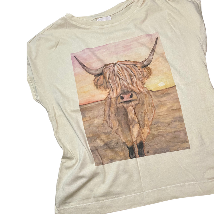 Highland Cow with Bangs Soft Tee Shirt