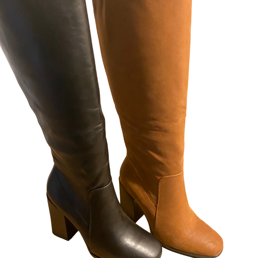 Tall Block Heel Classic Riding Boot