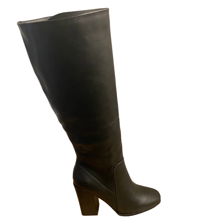 Tall Block Heel Classic Riding Boot