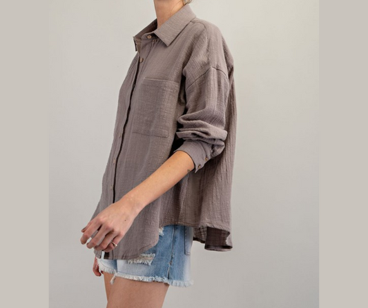 Loose Fit Cotton Gauze Shirt