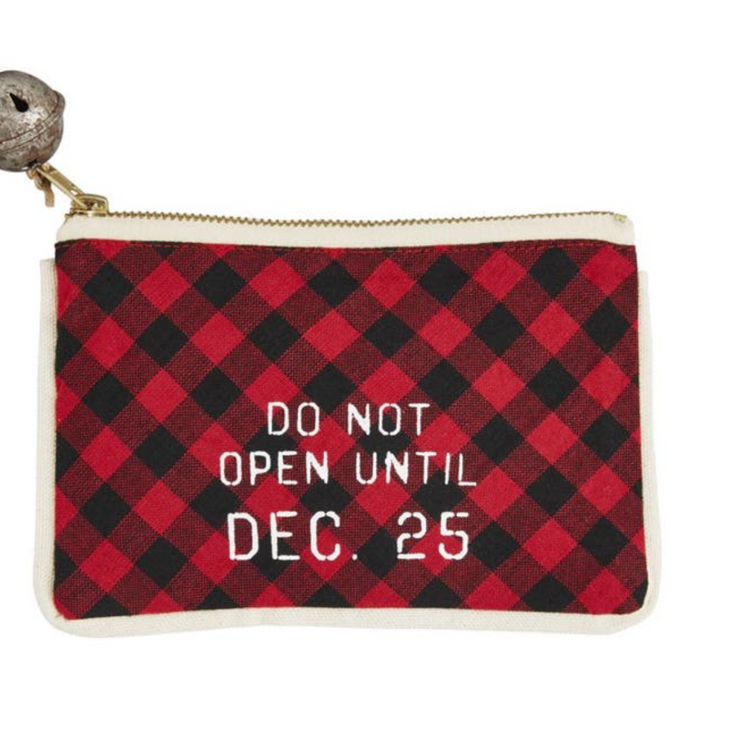 Mud Pie Christmas Gift Card Cash Gift Pouch with Zipper and Bell