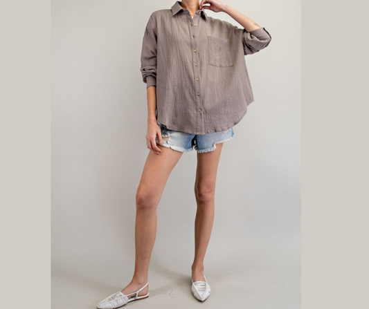 Loose Fit Cotton Gauze Shirt