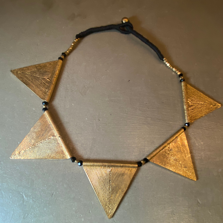 Brass Multi Large Triangle Choker Necklace from India