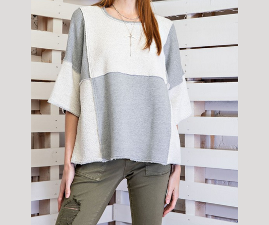 Oversized Half Sleeve Crop Pullover