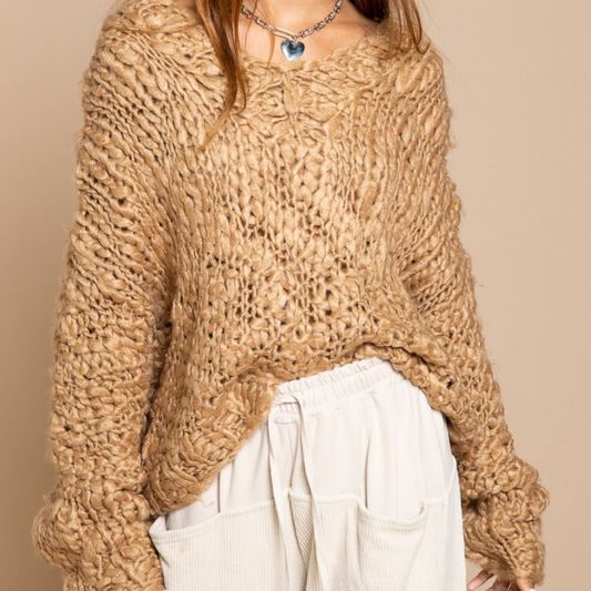 Chunky Loose Open Knit Sweater Top