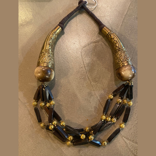 Brass and Horn Handmade Necklace from India