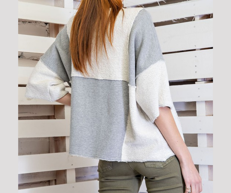 Oversized Half Sleeve Crop Pullover