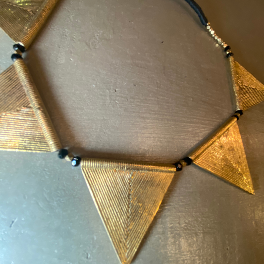 Brass Multi Large Triangle Choker Necklace from India