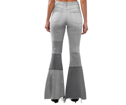 Ceros Grey High Rise Super Flare Bell Bottom Stretch Jeans