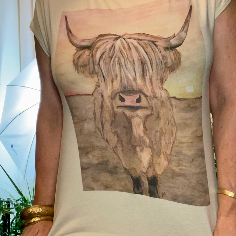 Highland Cow with Bangs Soft Tee Shirt