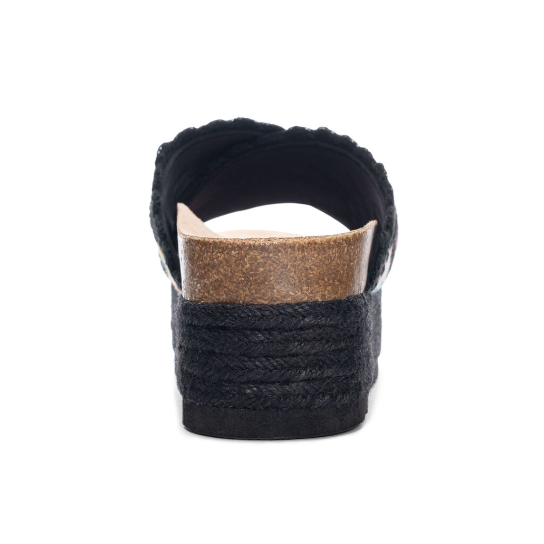 Chinese Laundry Plays Black Crochet Knit Espadrille Platform Sandal