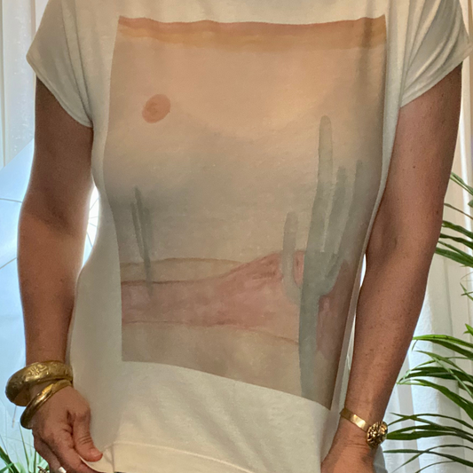 Vintage Desert Landscape Soft Tee Shirt