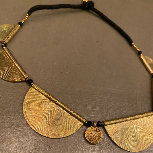 Brass Multi Half Circle Choker Necklace from India