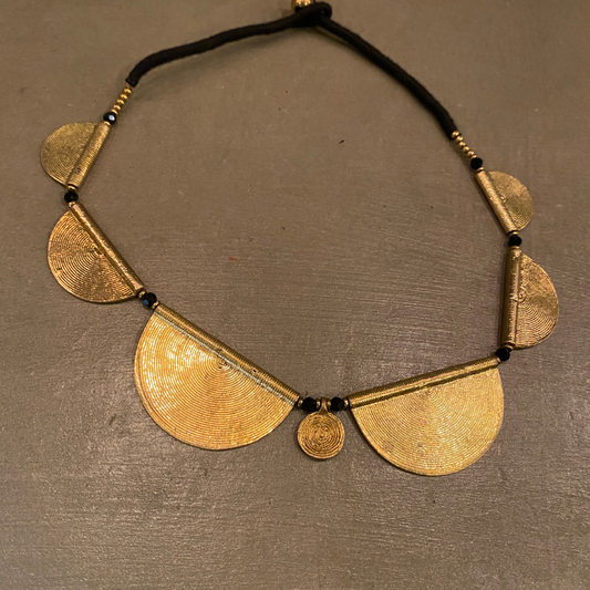 Brass Multi Half Circle Choker Necklace from India