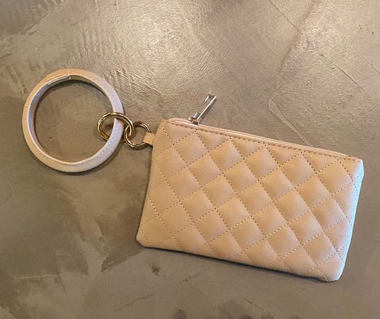 Vegan Leather Quilted Wristlet Wallet