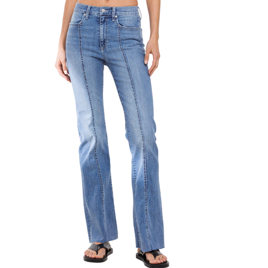 Sneak Peek High Rise Flare with Center Leg Seams Jeans